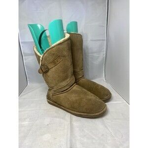 Bearpaw Casual Boots Women's Tatum Solid Pull On Mid Calf 1255W Brown 8 US